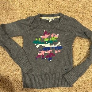 Aeropostale gray long sleeve winter sweater XS. Loose threads as pictured